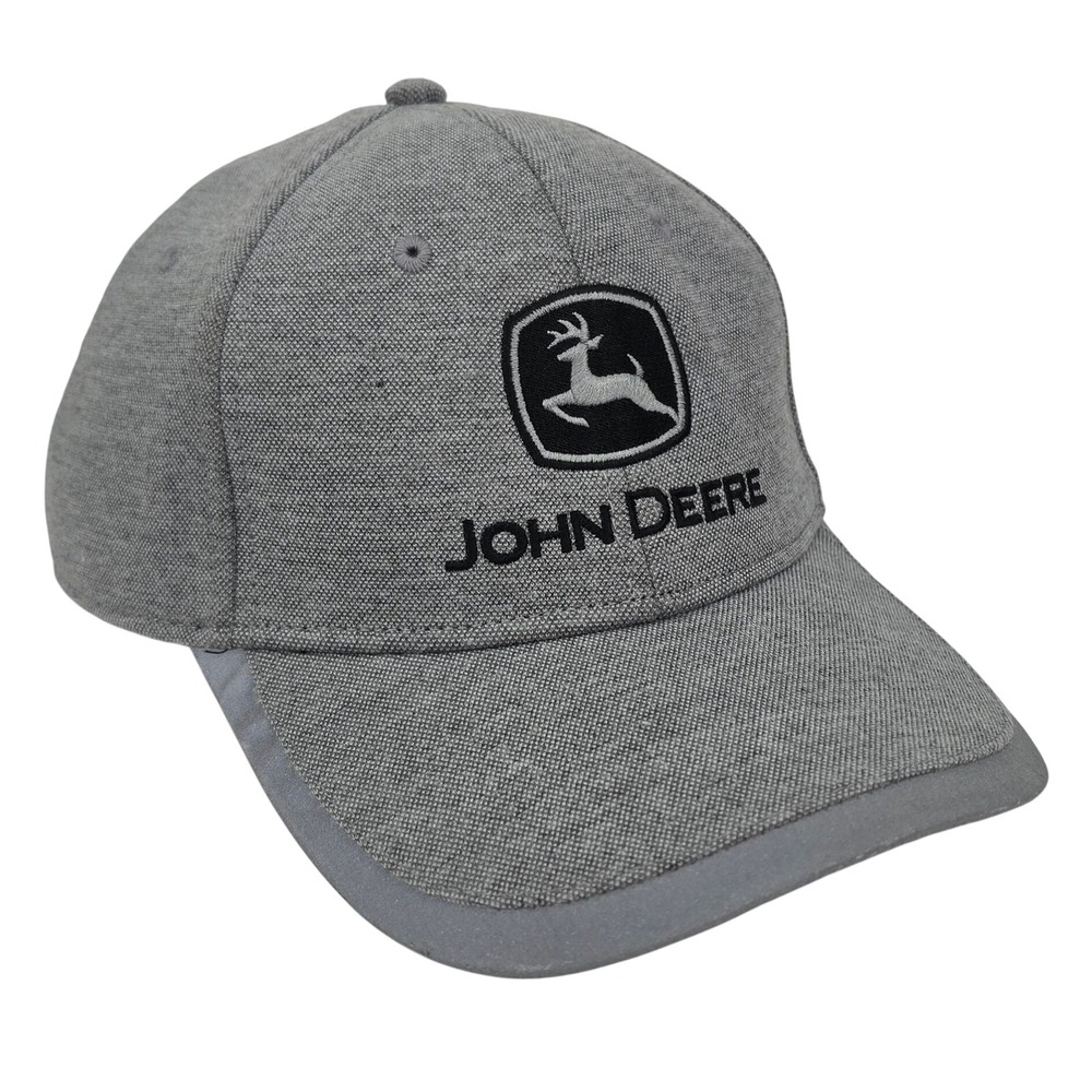 John Deere Hat Logo Baseball Cap Gray Reflective Snapback‎ Farm Workwear OSFM